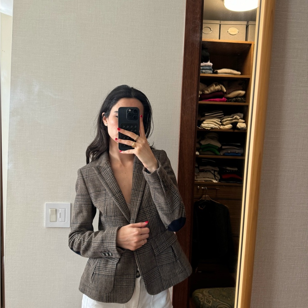 WOOL BLEND CHECKERED BLAZER ZW COLLECTION